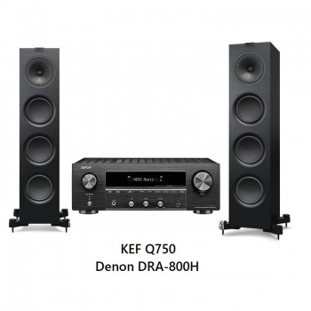 Dàn nghe nhạc Denon DRA-800H và KEF Q750