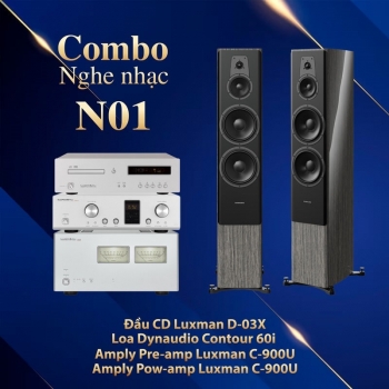 Dàn nghe nhạc N01 (Đầu CD Luxman D-03X + Dynaudio Contour 60i +Pre-amp Luxman C-900U +  Pow-amp Luxman C-900U)