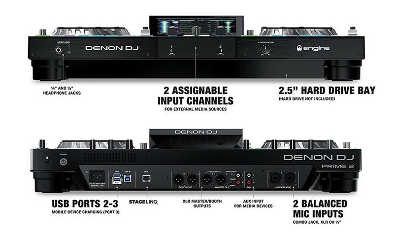 Bàn DJ Denon Prime 2 kết nối ấn tượng