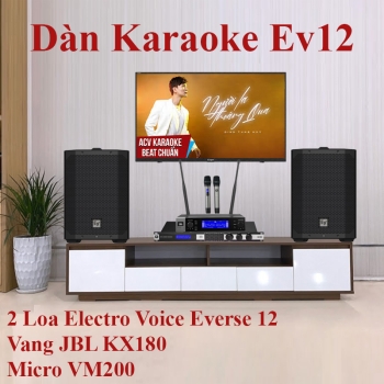 Dàn Karaoke EV12 (2 Loa Electro voice Eviva 12 + Vang JBL KX180A + Micro VM200)