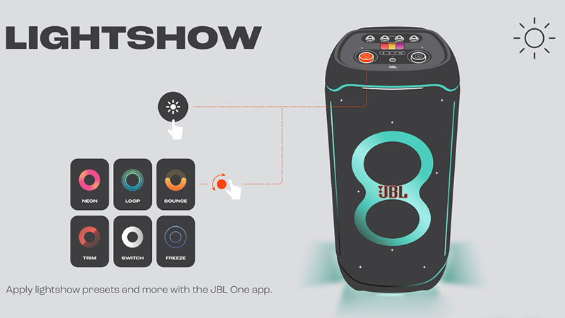 Loa JBL PartyBox Ultimate có thể Tinh chỉnh ánh sáng theo ý muốn