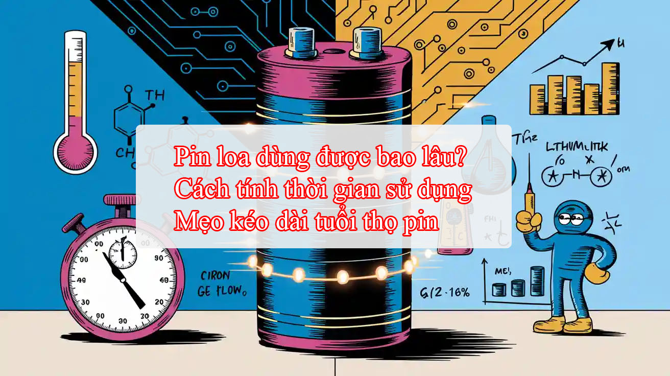 Pin loa dùng được bao lâu? Cách tính thời gian sử dụng và mẹo kéo dài tuổi thọ pin