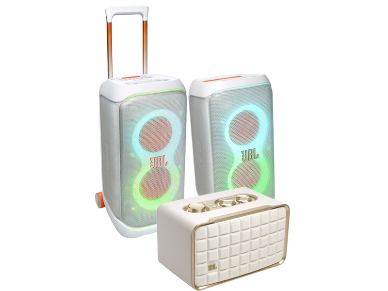 Hãng Loa JBL ra mắt phiên bản màu trắng cho ba mẫu loa đình đám: PartyBox Stage 320, PartyBox Club 120 và Authentics 200